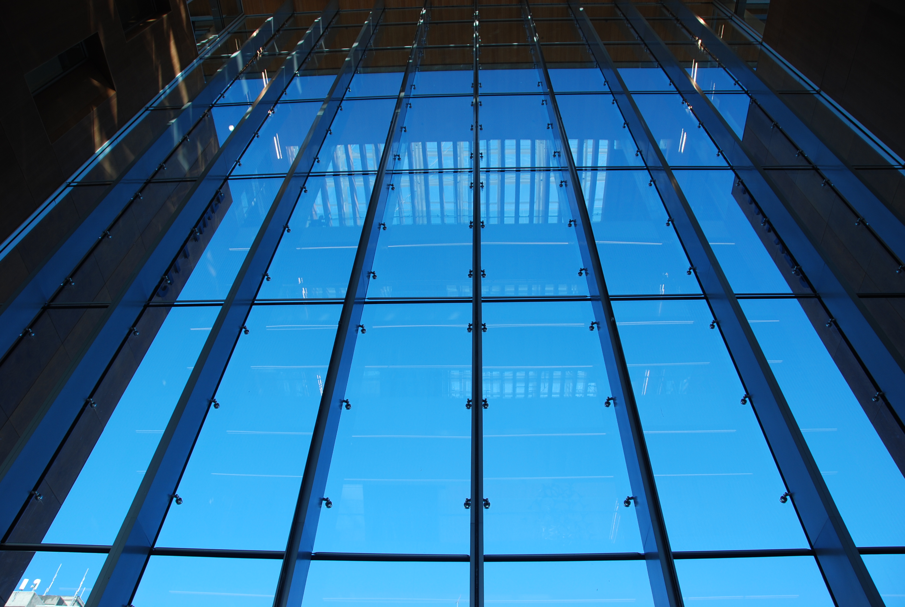 Glass to Steel Structure Support System Structural Glass Wall Systems