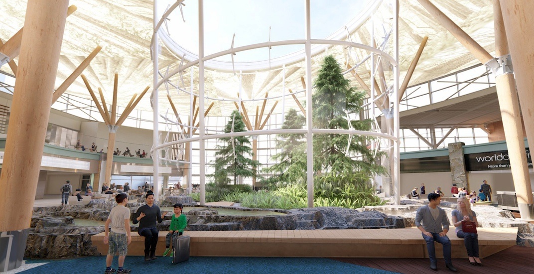 Original Vision for Indoor Forest via Architectural Render (Source: Vancouver Airport Authority)